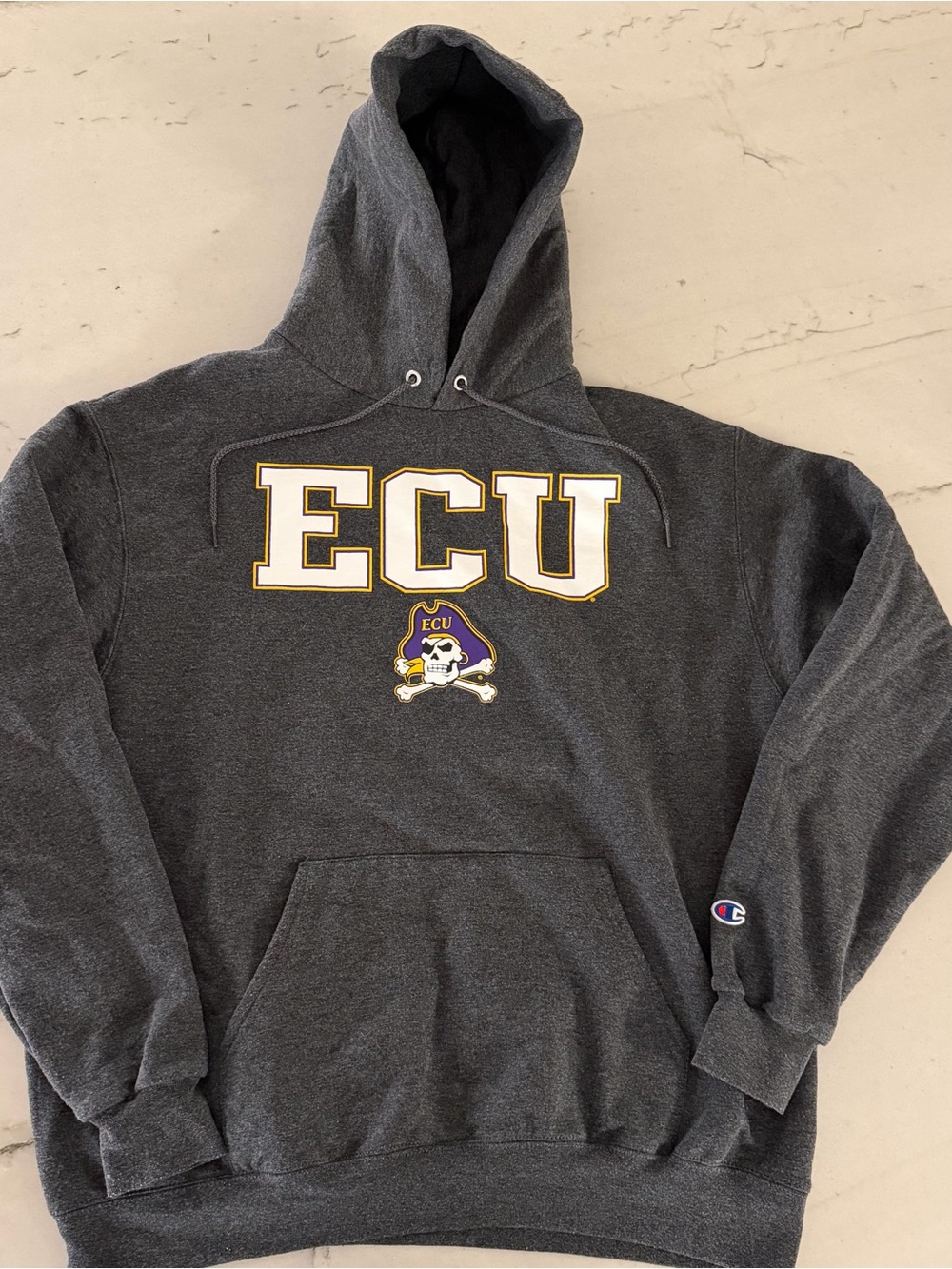 Champion East Carolina University Hoodie Mens L Pirates Gray NCAA ECU Sports